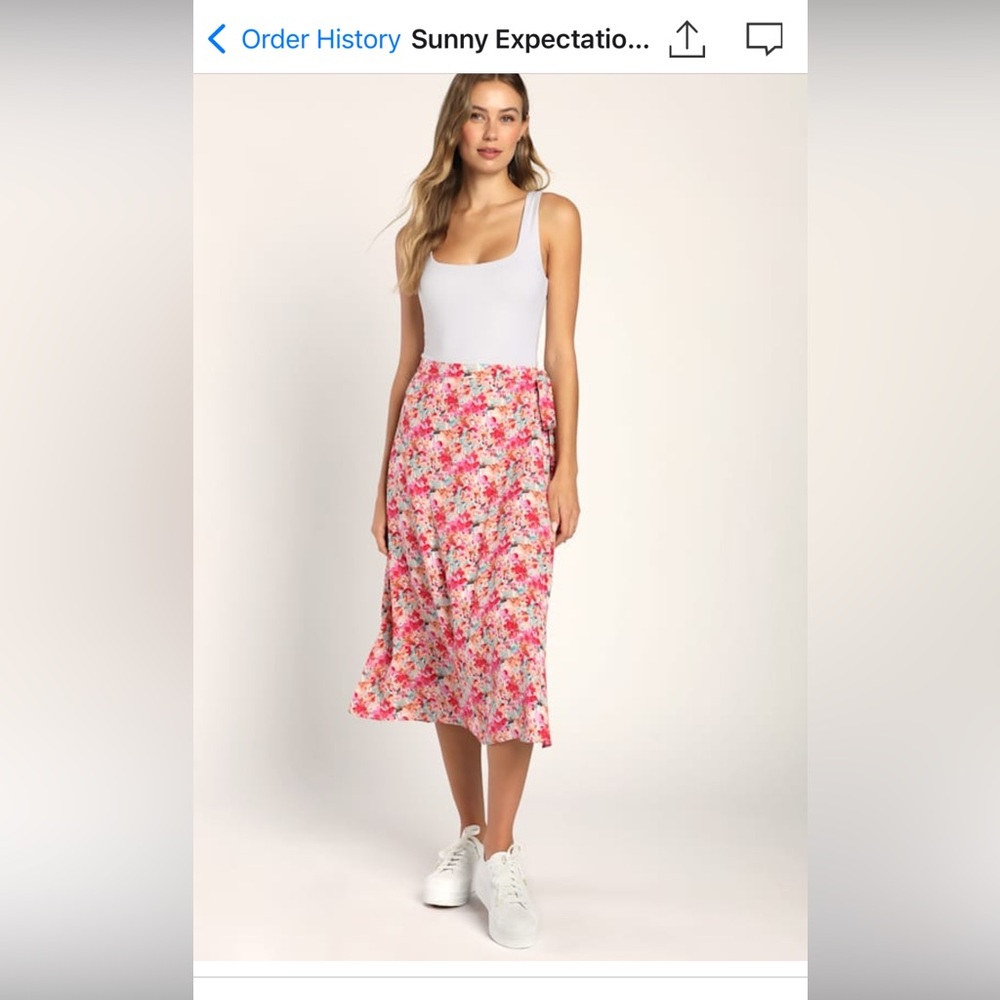 Lulu’s wrap around midi skirt